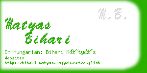 matyas bihari business card